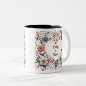 AIがパーソナライズされたBohoハートデザインを生成 ツートーンマグカップ (正面右)