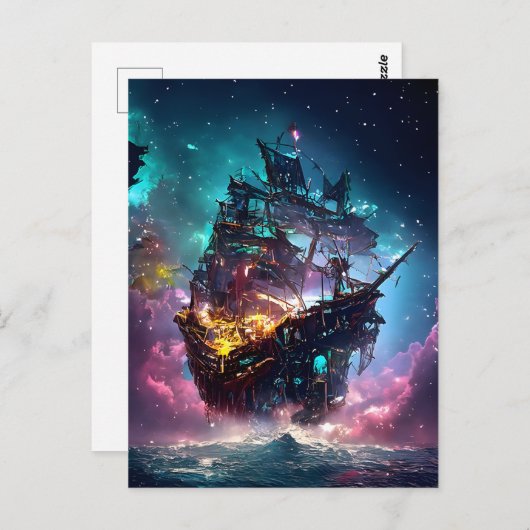 AIが作成した海賊船はがき ポストカード (正面/裏面)