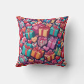 AIが喜びの贈り物とハートで一杯装飾用クッション クッション (裏面)