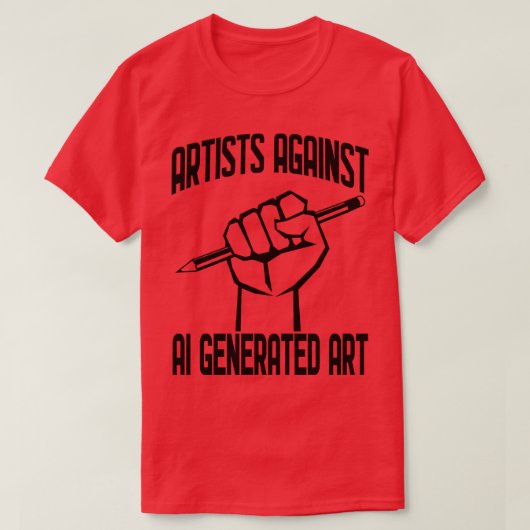 AIが生み出したアートに対抗するアーティスト Tシャツ (デザイン正面)