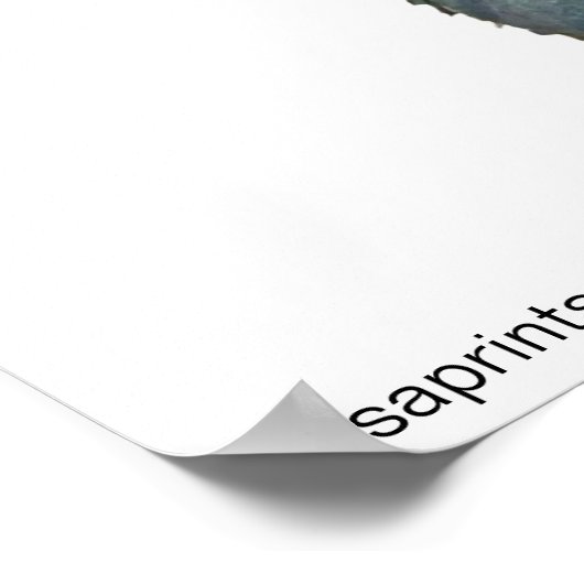 AIが生み出したアートブルーアジサイヴィンテージウォールアート ポスター (角)