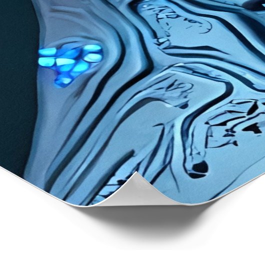 AIが生み出したサイバーパンクアートはっきりした&未来的!N ポスター (角)