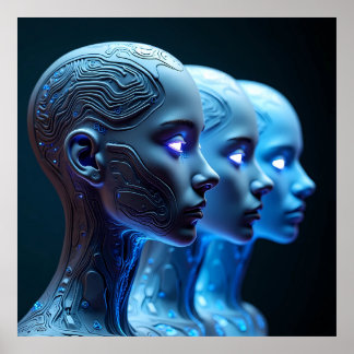 AIが生み出したサイバーパンクアートはっきりした&未来的!N ポスター