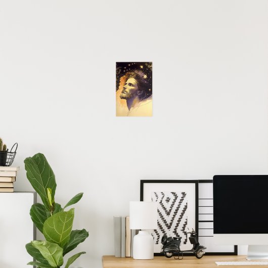 AIが生み出したミュシャによる宇宙のイエス ポスター (ホームオフィス)