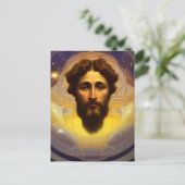 AIが生み出したミュシャによる宇宙のイエス ポストカード (スタンド正面)