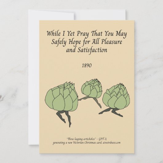 AIが生み出すアーティチョークのビクトリアン休日 シーズンカード (正面)