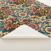 Aiが生成したカラフルフローラルパターン シェルパブランケット (3/4)