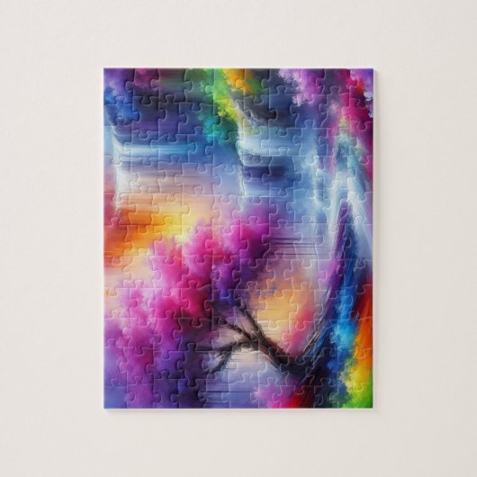 AIが生成したカラフル抽象芸術ランドスケープ絵画ズ ジグソーパズル (縦)