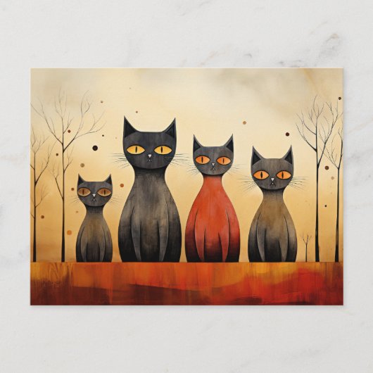 AIが生成した猫の注意喚起、 ポストカード (正面)