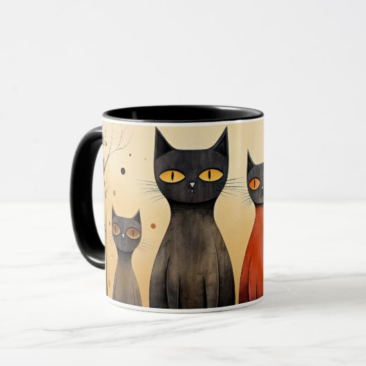 AIが生成した猫の注意喚起、 マグカップ (正面左)