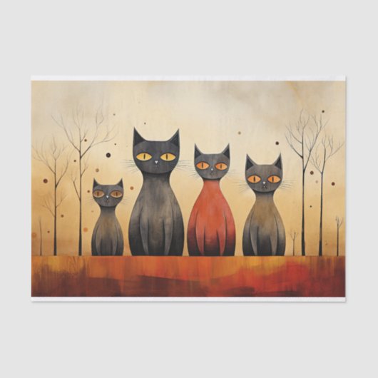 AIが生成した猫の注意喚起、 薄葉紙 (正面)