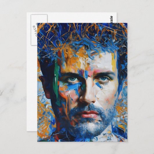 AIが生成した男絵画の ポストカード (正面/裏面)