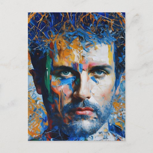 AIが生成した男絵画の ポストカード (正面)