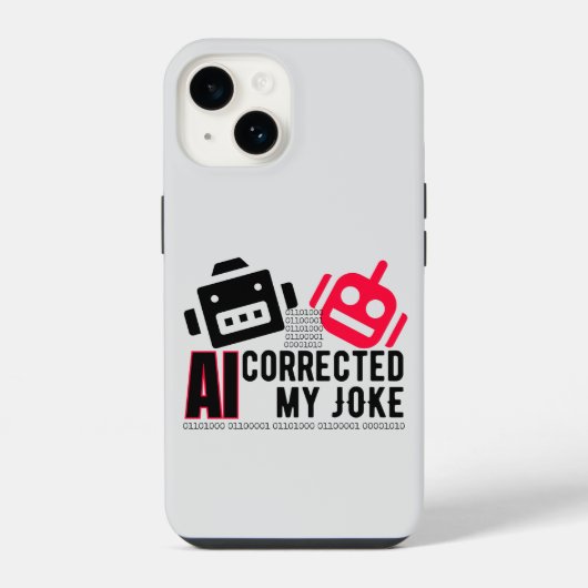 AIが私のジョークを修正.w Lグレー iPhoneケース (裏面)