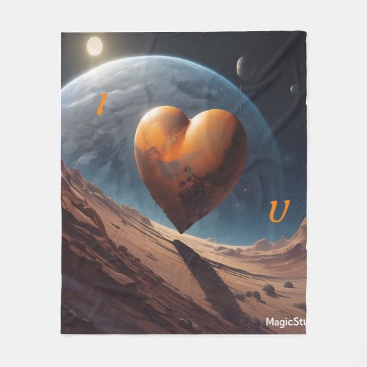 AIこの世界の私はあなたを毛布が大好き フリースブランケット (正面)