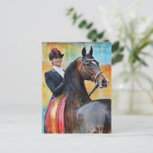 AIでおもしろい生成された馬とライダーのエラー ポストカード (スタンド正面)