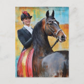 AIでおもしろい生成された馬とライダーのエラー ポストカード (正面)