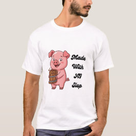 AIで作られたスープがお好き?面白い豚のテクノロジーメメTシャツ Tシャツ