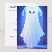 AIで作成されたかわいいおばけ 招待状 (正面/裏面)
