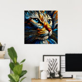 AIで生み出された猫 ポスター (ホームオフィス)