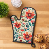 AIで生エレガント成されたシェフ向けフローラオーブンミット 鍋つかみ (トップダウン)