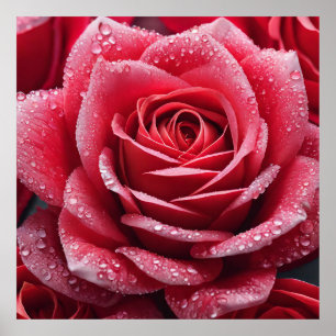 AIで生成されたバラポスター – ユニークアートデザイン ポスター