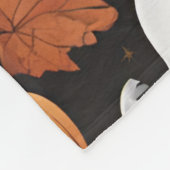 AIで生成された幽霊とカボチャハロウィーン フリースブランケット (角)