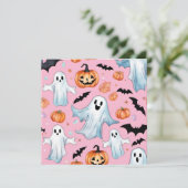 AIで生成された幽霊とカボチャハロウィーン 招待状 (スタンド正面)