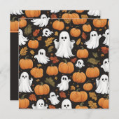 AIで生成された幽霊とカボチャハロウィーン 招待状 (正面/裏面)