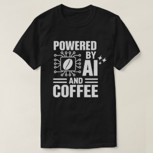 AIとコーヒーの力で動く Tシャツ ギーク テック ユーモア