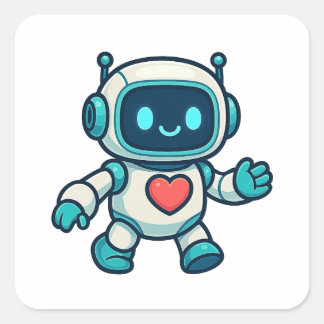 AIとロボットキャラクター スクエアシール