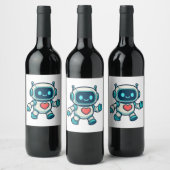 AIとロボットキャラクター ワインラベル (ボトル)