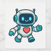 AIとロボットキャラクター ワインラベル (シングルラベル)