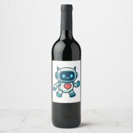AIとロボットキャラクター ワインラベル