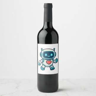 AIとロボットキャラクター ワインラベル