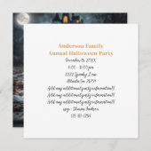 AIによって生成された不気味幽霊ハロウィーン 招待状 (正面/裏面)