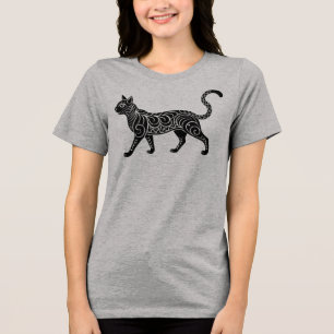 AIによって生成された自然キャットベクトルグラフィックティー トライブレンドTシャツ