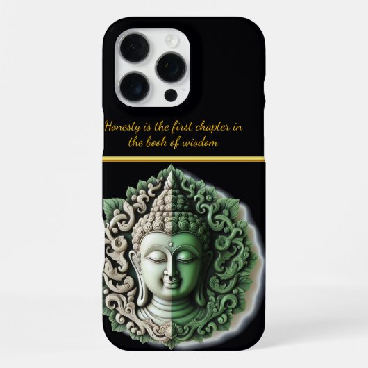 AIによる仏教の葉の彫刻 iPhoneケース (裏面)