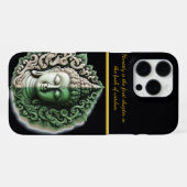 AIによる仏教の葉の彫刻 iPhoneケース (裏面横)