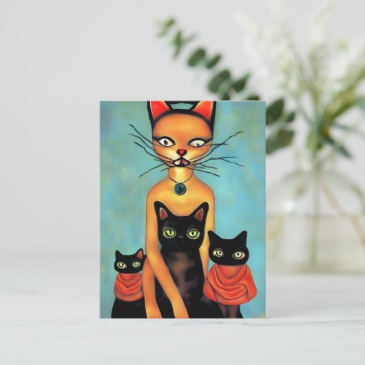 AIによる猫 ポストカード (スタンド正面)