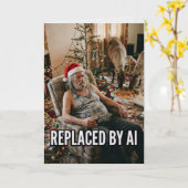 AIに職を奪われたサンタのクリスマス・ジョーク カード (黄色い花)