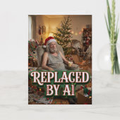 AIに職を奪われたサンタ クリスマスのユーモア カード (正面)