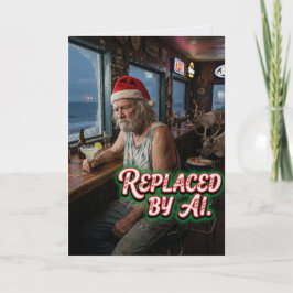 AIに職を奪われたサンタ 冗談クリスマスカード カード