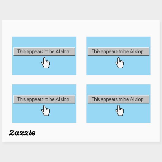 AIのゴミっぽいボタン 長方形シール (シート)