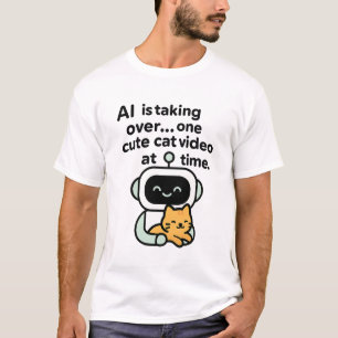 AIの企画：かわいい猫ビデオの引き継ぎ Tシャツ