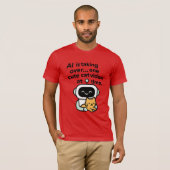 AIの企画:かわいい猫ビデオの引き継ぎ Tシャツ (正面フル)