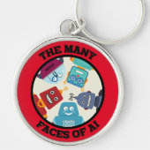 AIの多くの顔（人工知能） キーホルダー (正面)