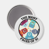 AIの多くの顔（人工知能） マグネット (正面/裏面)