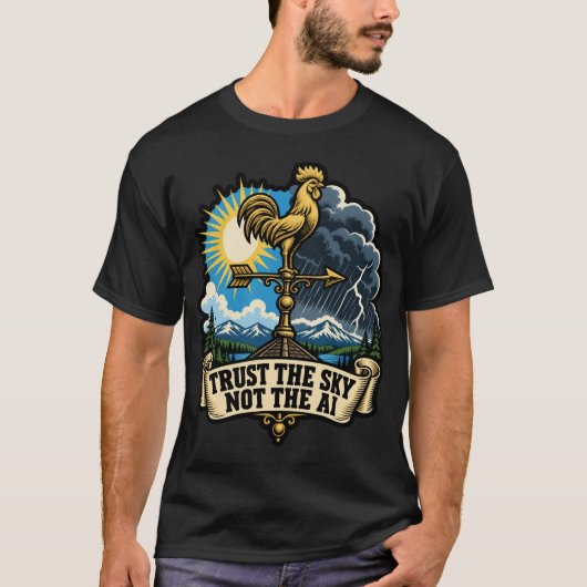AIの天気予報より空を見て Tシャツ (正面)