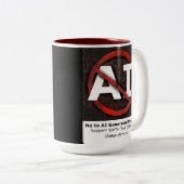 AIの「アート」生成イメージにノーと答える ツートーンマグカップ (正面右)